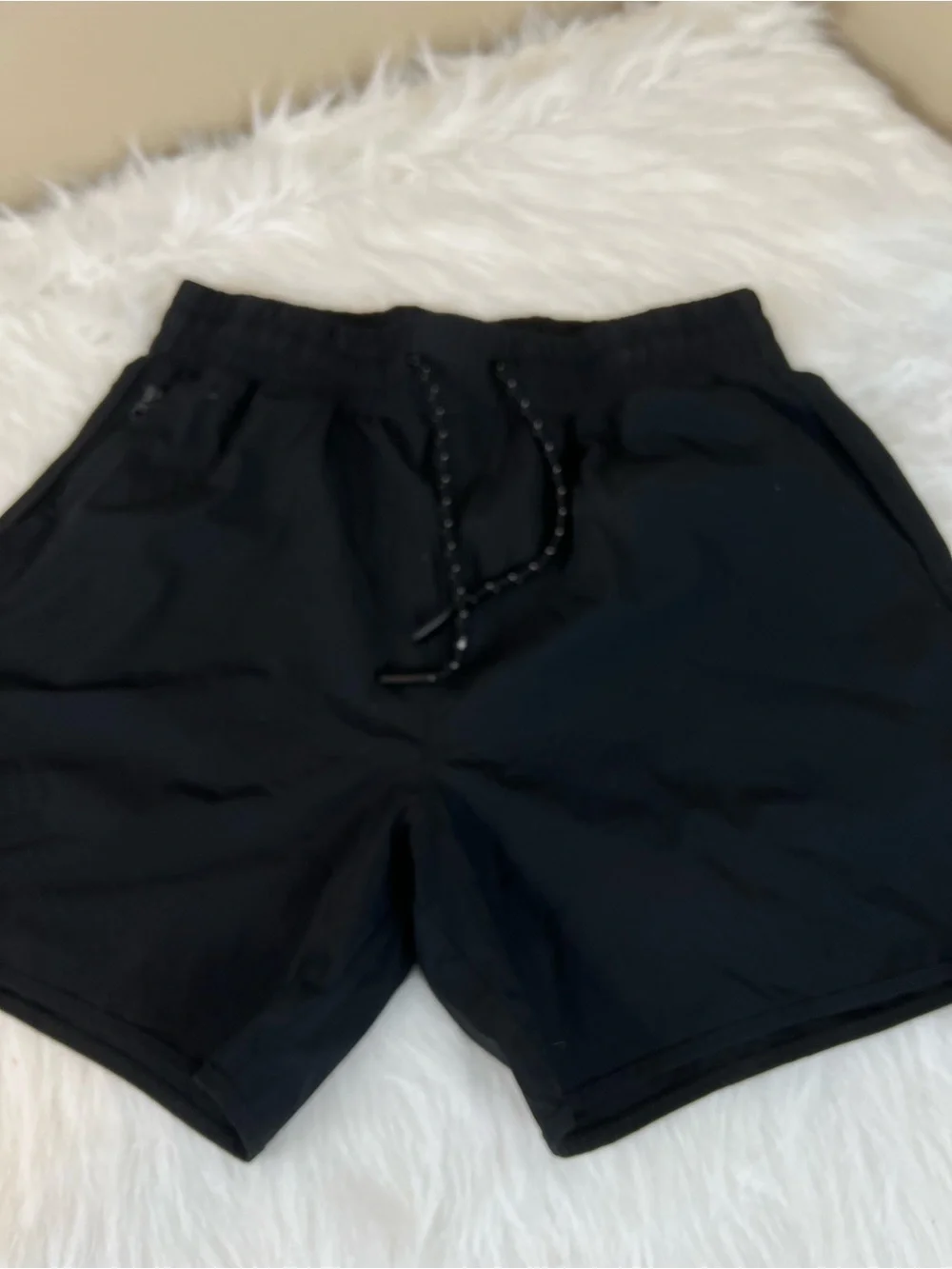 Abercrombie and Fitch Men's Black Nylon Shorts Baggies medium - Picture 2 of 13